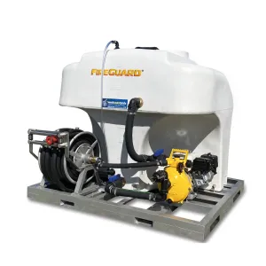 1000 Litre FireGuard Compact Firefighting Skid Mounted Unit with Davey 5155HV 5.5hp Pump & Free Perth Delivery <800km (Max 500LPM/600kPa)