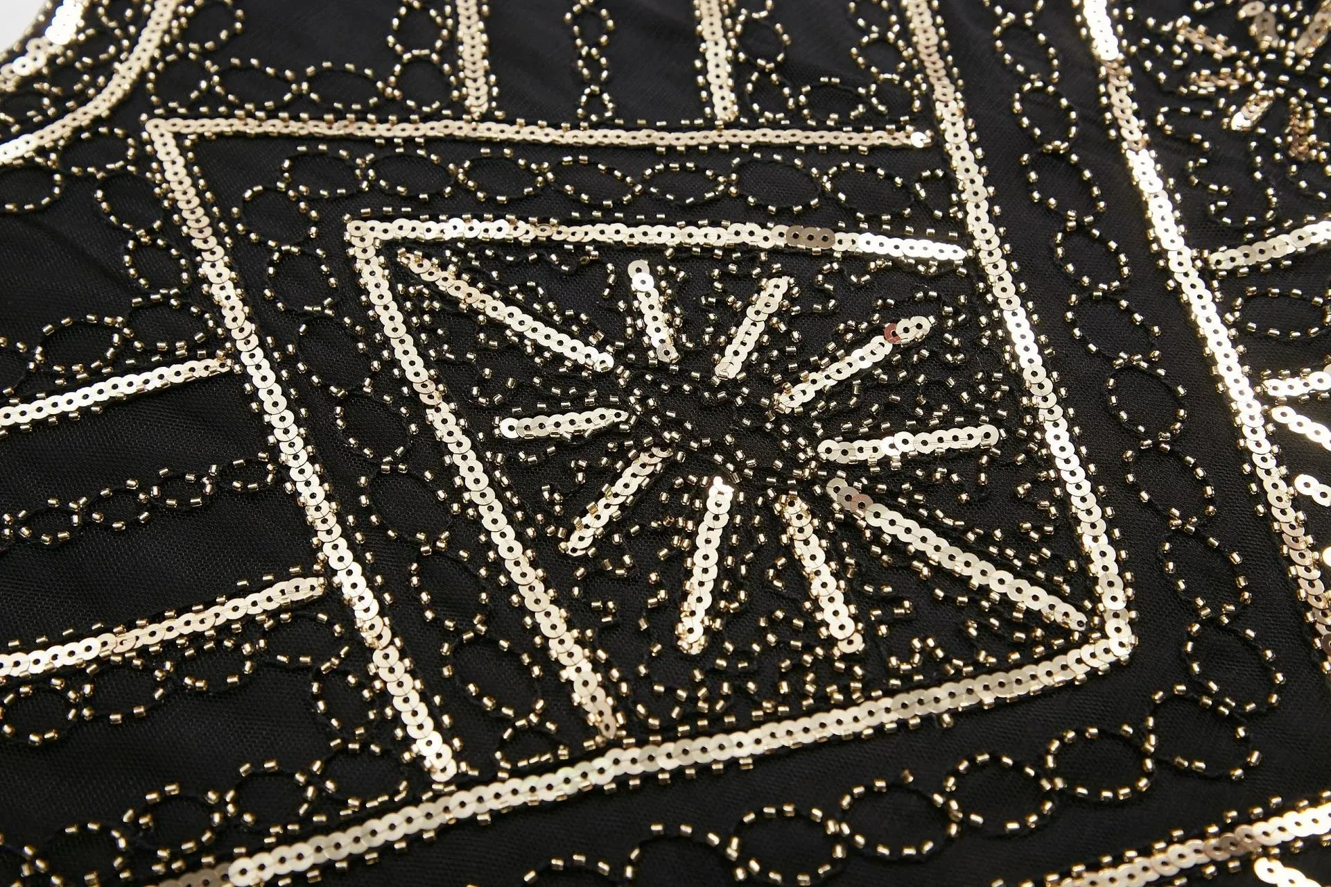 1920s Flapper Dress Great Gatsby Dress Black Sequin Party Dress