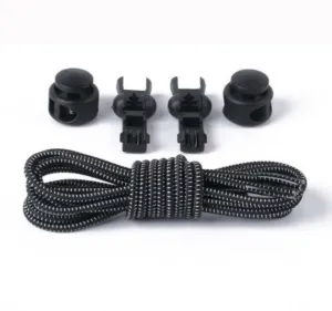 1Pair Locking Shoe Laces Unisex Elastic Round Sneaker Shoelaces