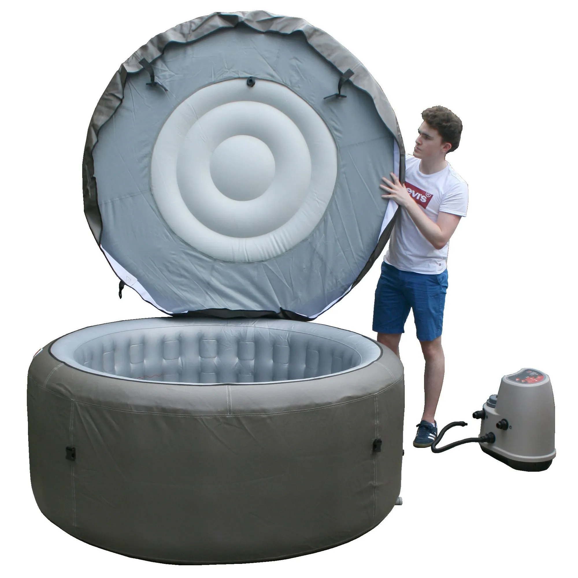 2025 Grand Rapids Inflatable 110-Jet -  3 Speed - 4-Person Hot Tub with LED Light
