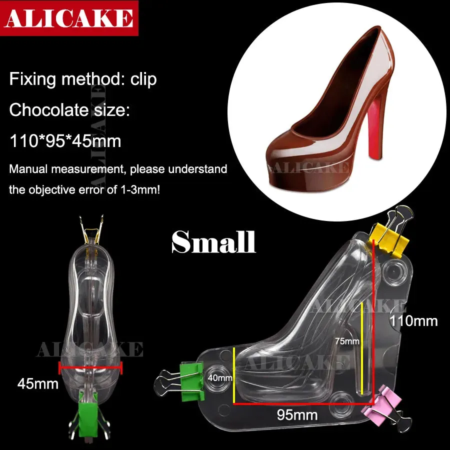 3D Chocolate Mould Polycarbonate Sphere Mold for Hot Chocolates Candy Bonbons Bomb High Heels Confectionery Baking Pastry Tools