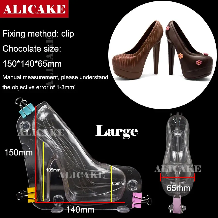 3D Chocolate Mould Polycarbonate Sphere Mold for Hot Chocolates Candy Bonbons Bomb High Heels Confectionery Baking Pastry Tools