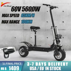 80km/h Max Speed Powerful Electric Scooter 5600w Dual Motor E Scooter