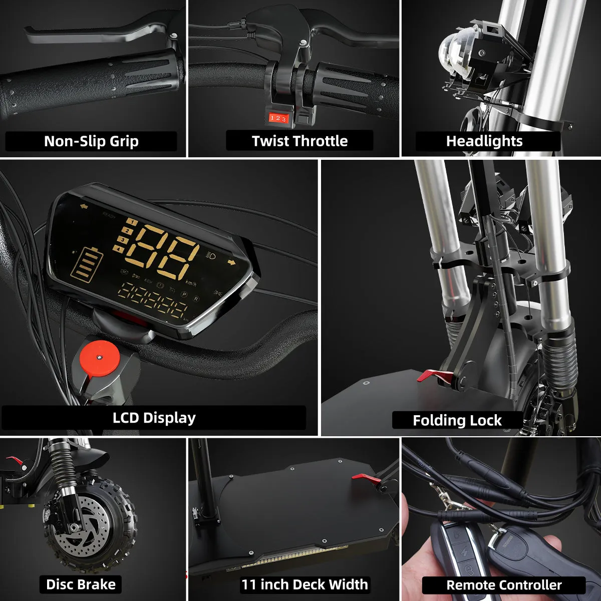 80km/h Max Speed Powerful Electric Scooter 5600w Dual Motor E Scooter