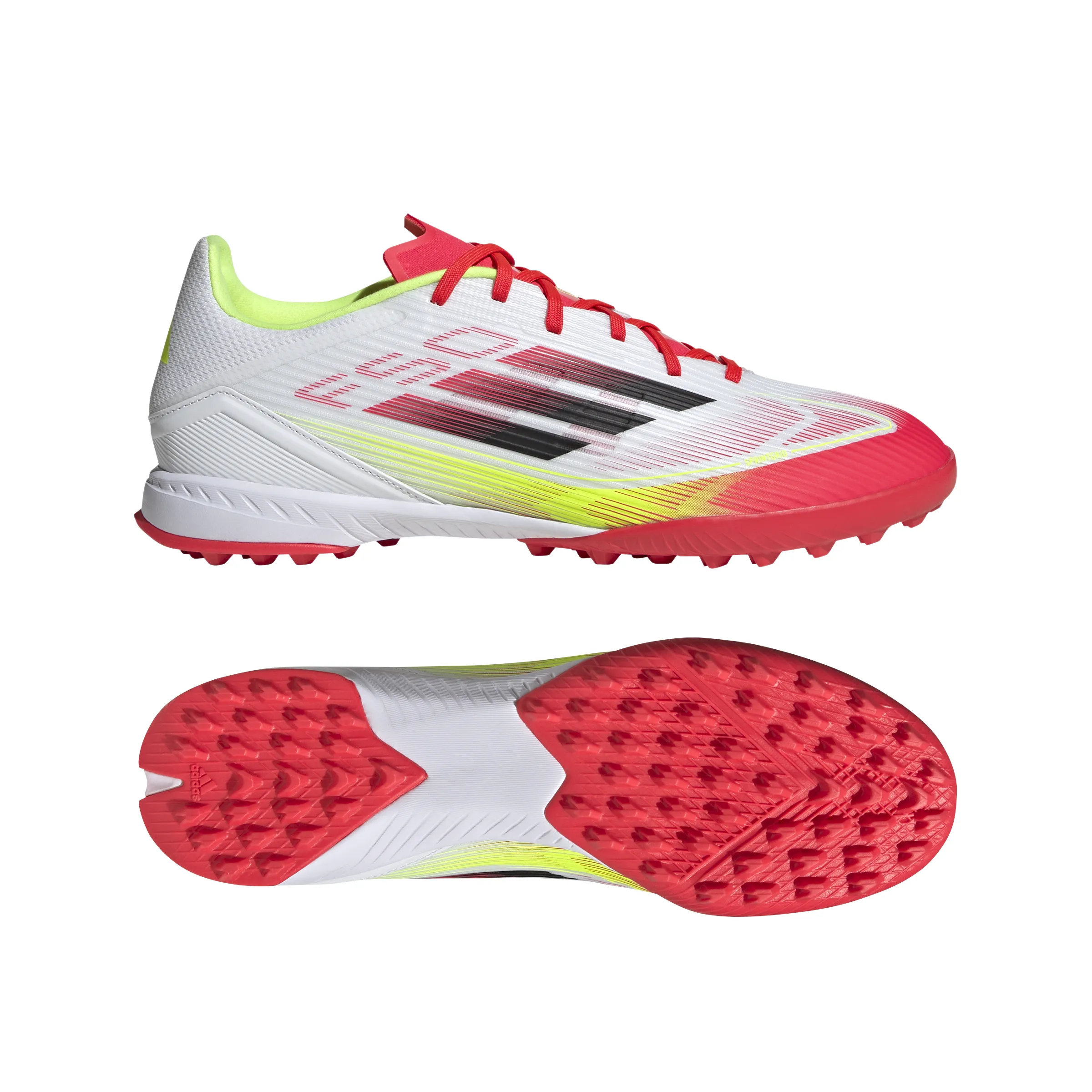 adidas F50 League TF Turf Soccer Shoes - ftwr white/core black/solar yellow