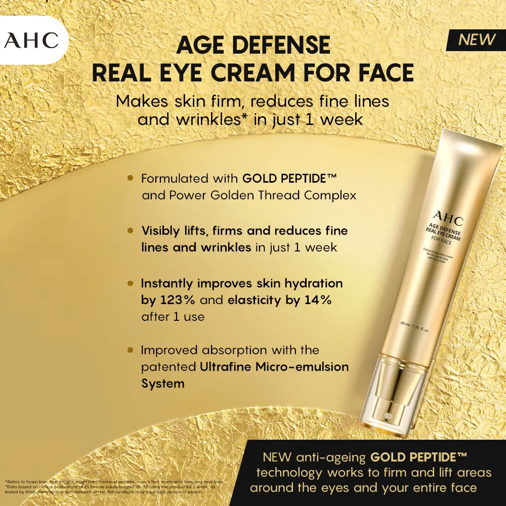 AHC Age Defense Real Eye Cream For Face - Korean skincare