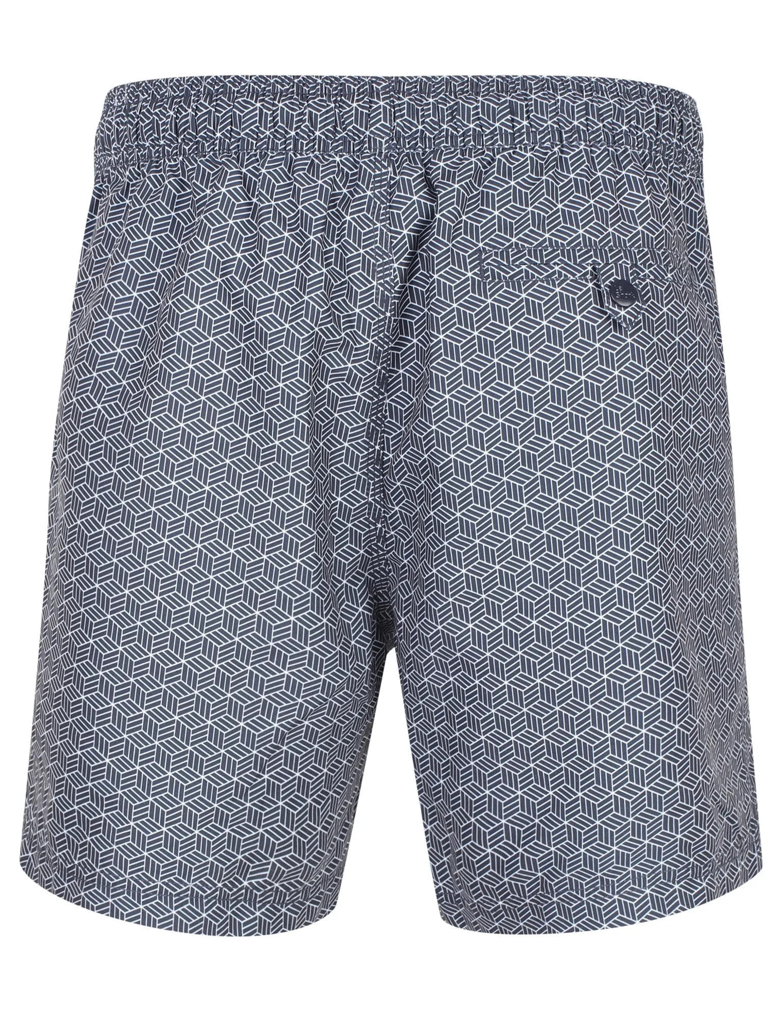 Amadar Geometric Print Swim Shorts In Blue Nights - Le Shark
