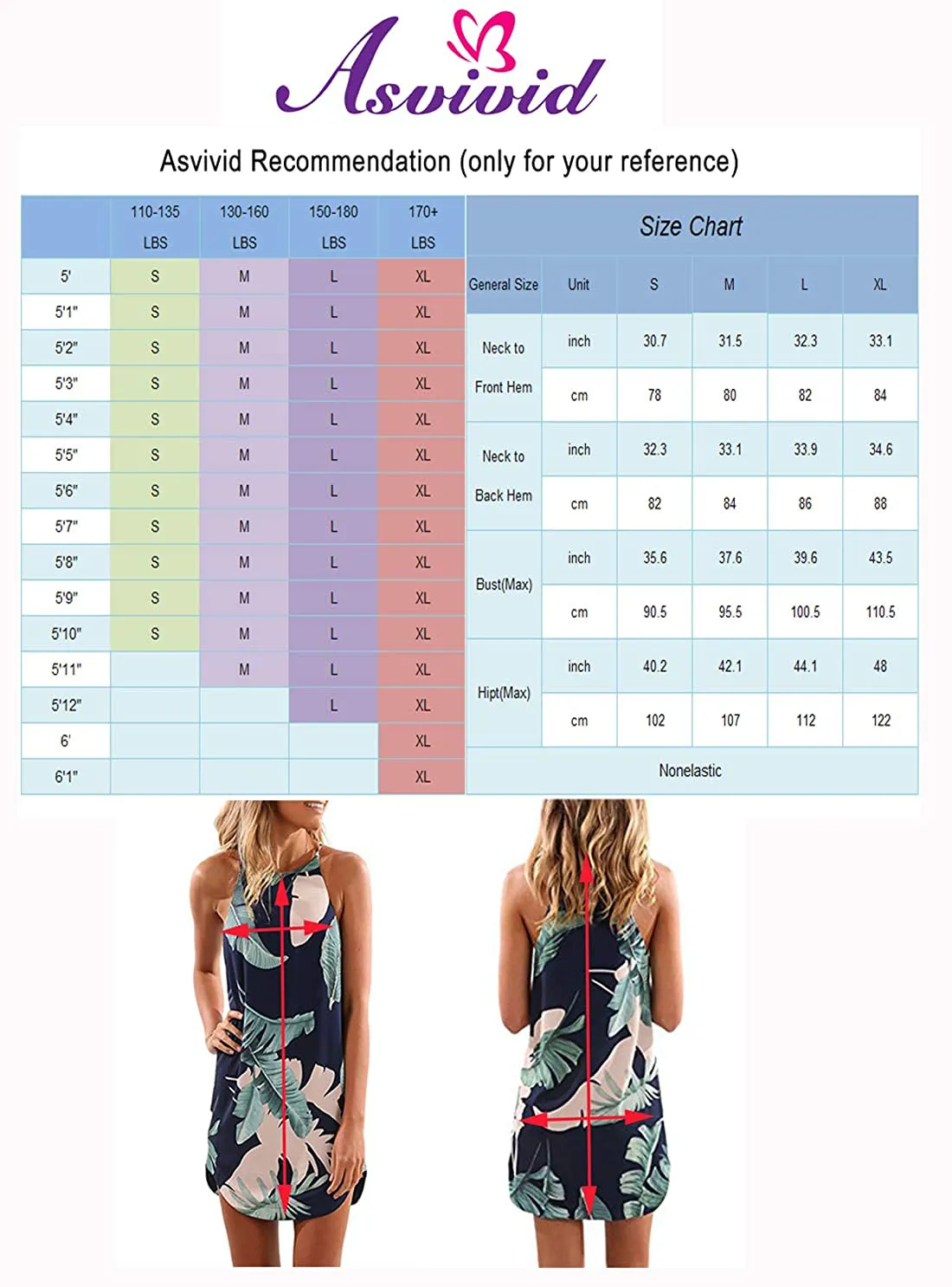 Asvivid Halter Palm Leaf Floral Casual Dresses for Women Summer Beach Dress Sleeveless Short Sundresses