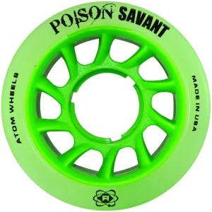 Atom Poison Savant Roller Skate Wheels 59x38mm 84a - Green (Set of 4)