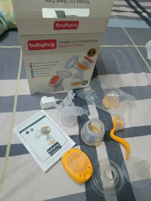 BABYHUG Portable 2 In 1 Breast Pump (Electric and Manual) - Combo Of 2