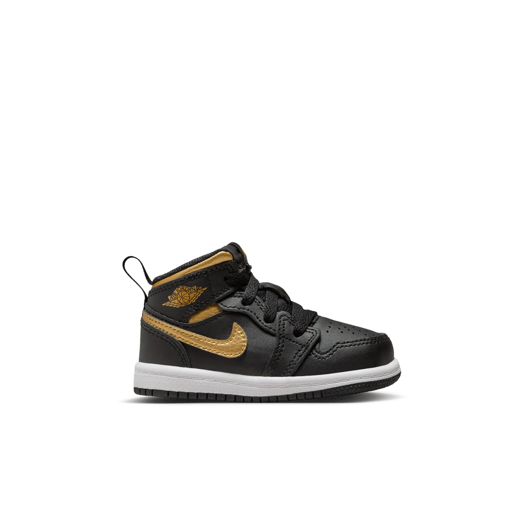 Baby/Toddler Jordan 1 Mid "Black Metallic Gold"
