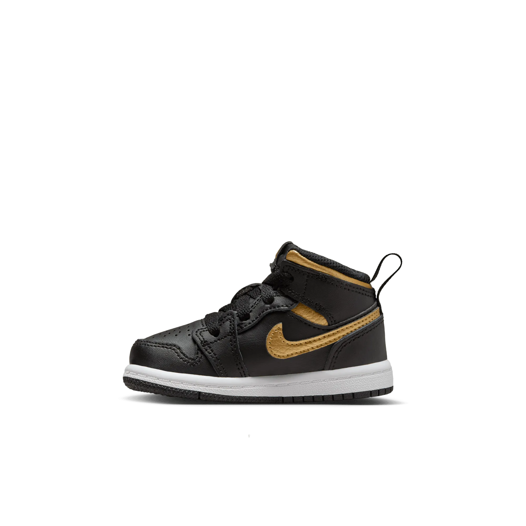 Baby/Toddler Jordan 1 Mid "Black Metallic Gold"