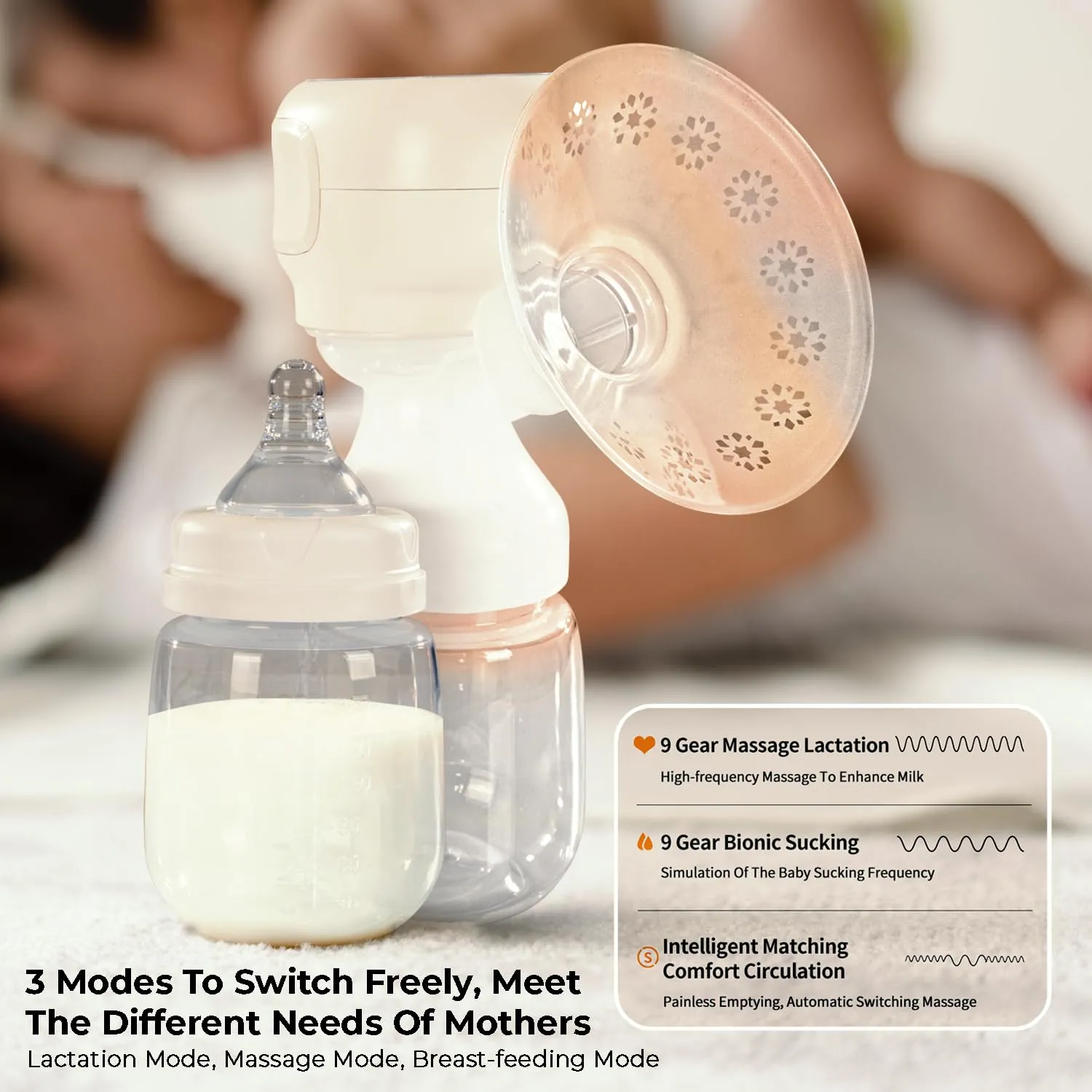 Baybee Smart Electric Breast Pump for Feeding Mothers, Breast Feeding Pump Electrical with Led Display