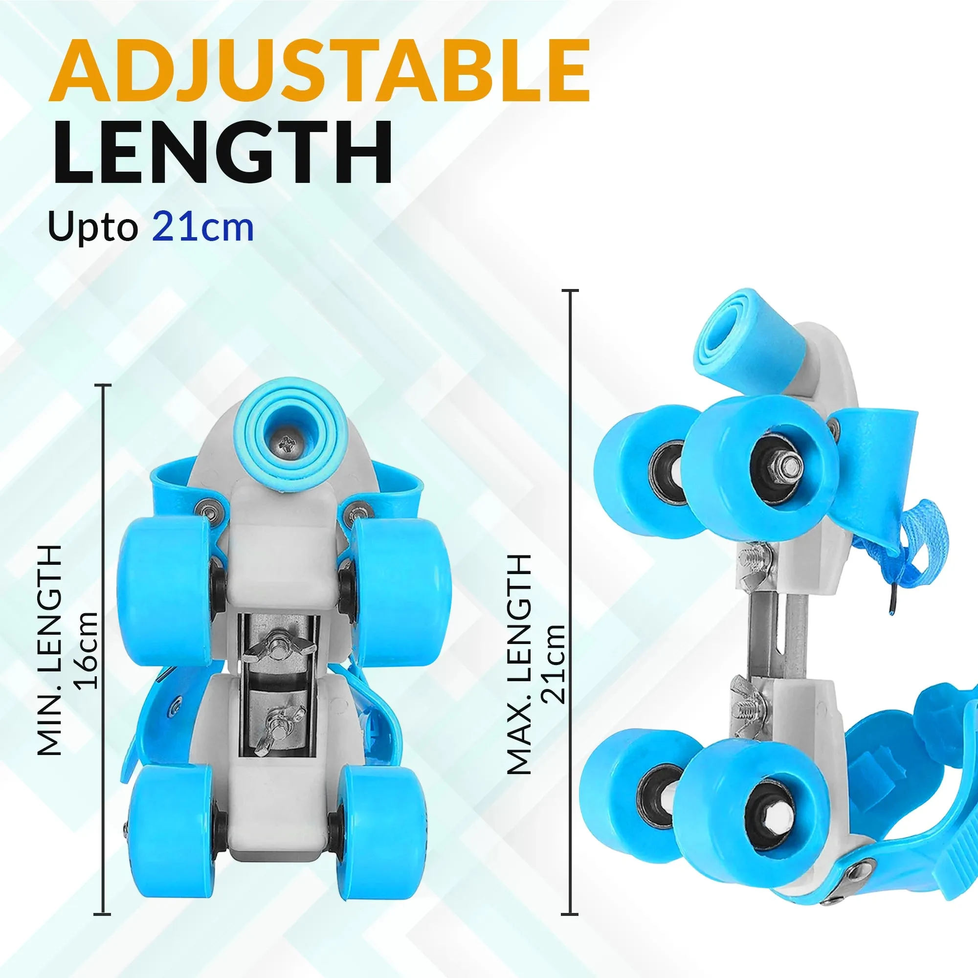 BIONFIT Adjustable Kids Skates with Premium Wheels and Toe Brake - Size 7-13 UK