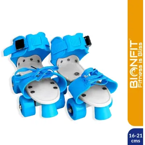 BIONFIT Adjustable Kids Skates with Premium Wheels and Toe Brake - Size 7-13 UK