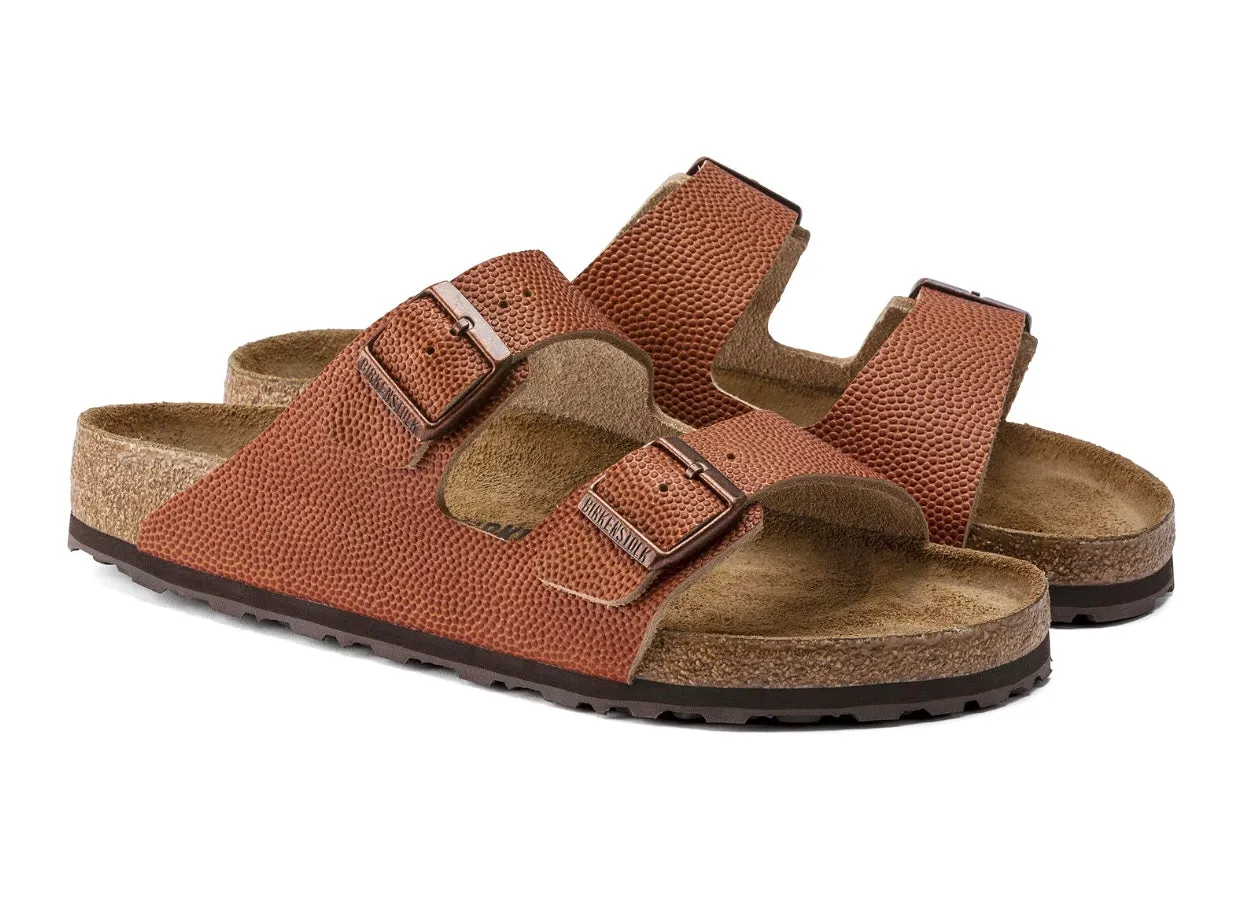Birkenstock Arizona Ginger Brown Embossed Natural Horween Leather Made In Germany