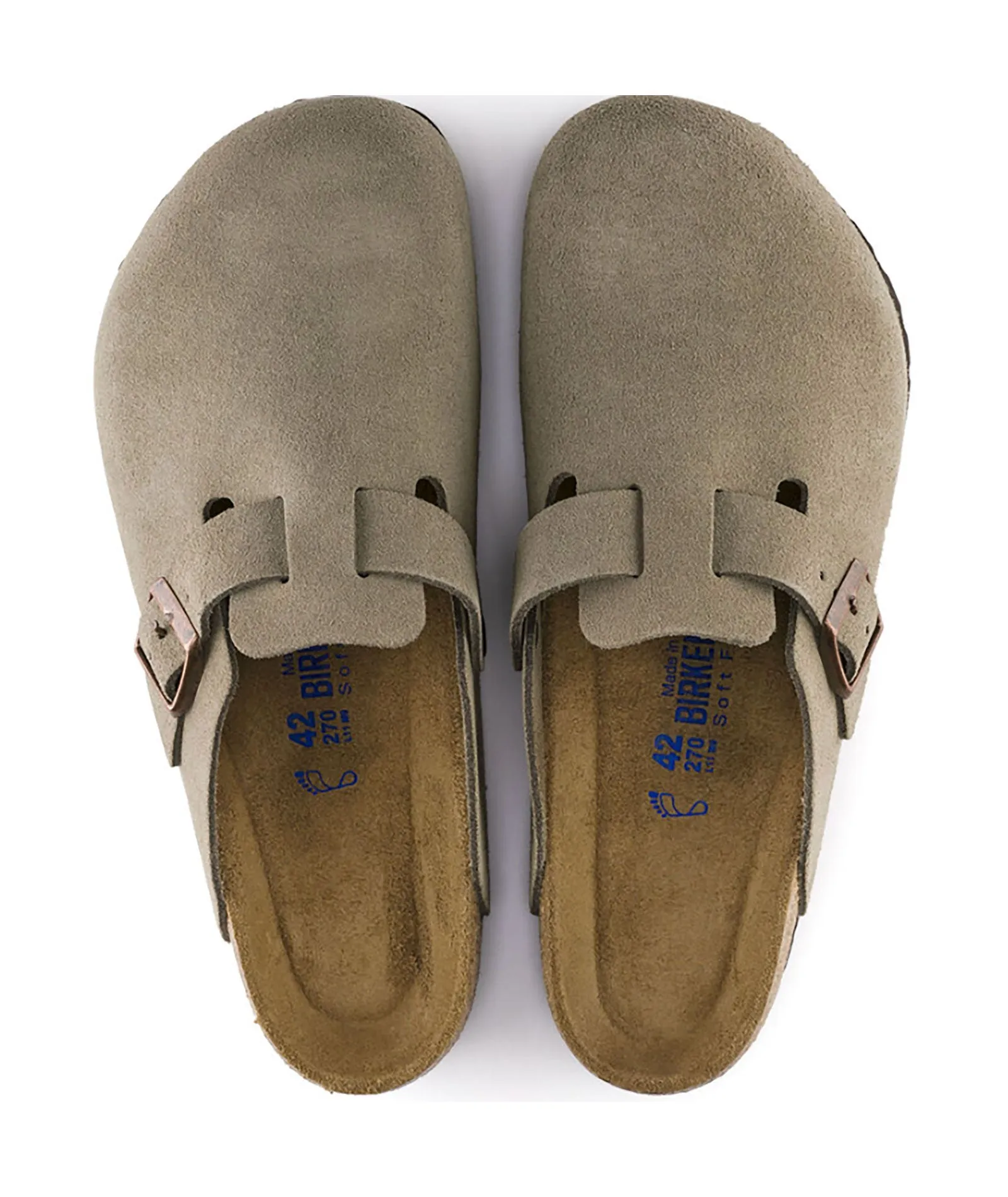 Birkenstock Boston Suede Taupe - Narrow Fit