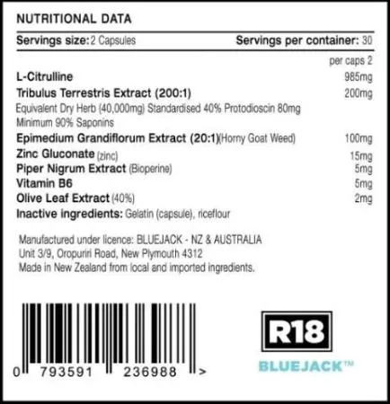 BLUE JACK Natural Herbal Sexual Performance Enhancer - 60caps