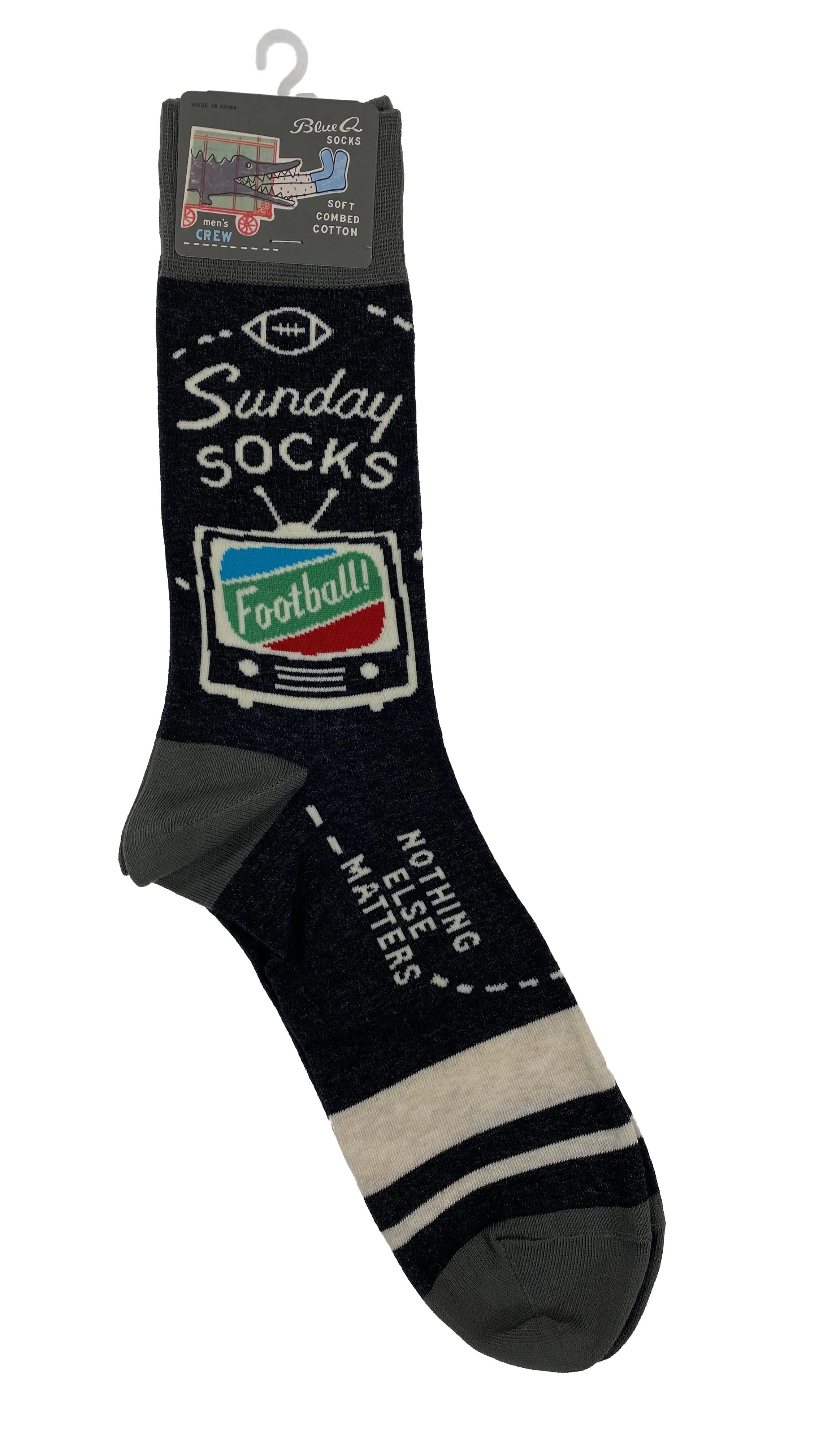 Blue Q Mens Crew Socks Sunday Socks Football