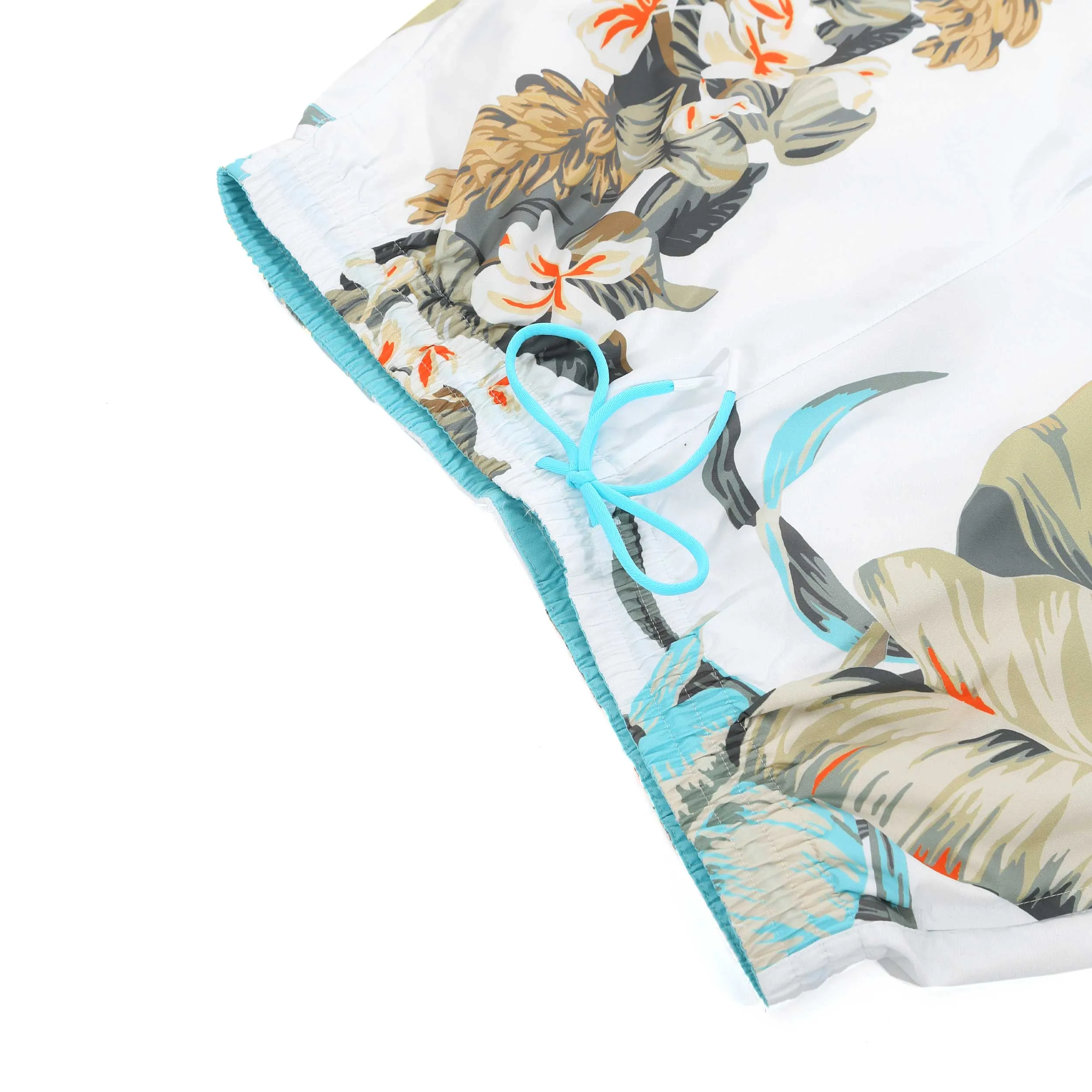 BOSS Rally Swim Short in White Floral Print