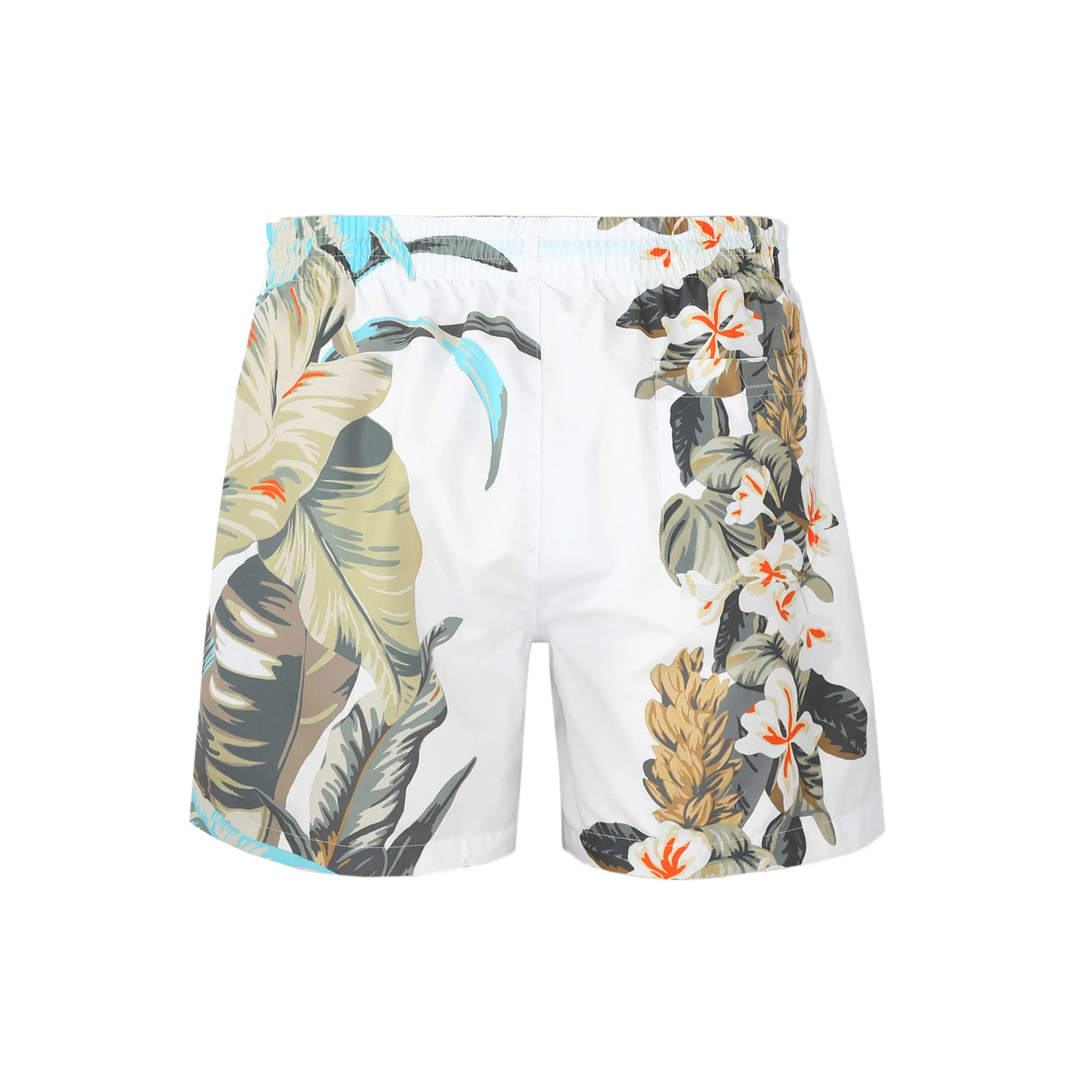 BOSS Rally Swim Short in White Floral Print