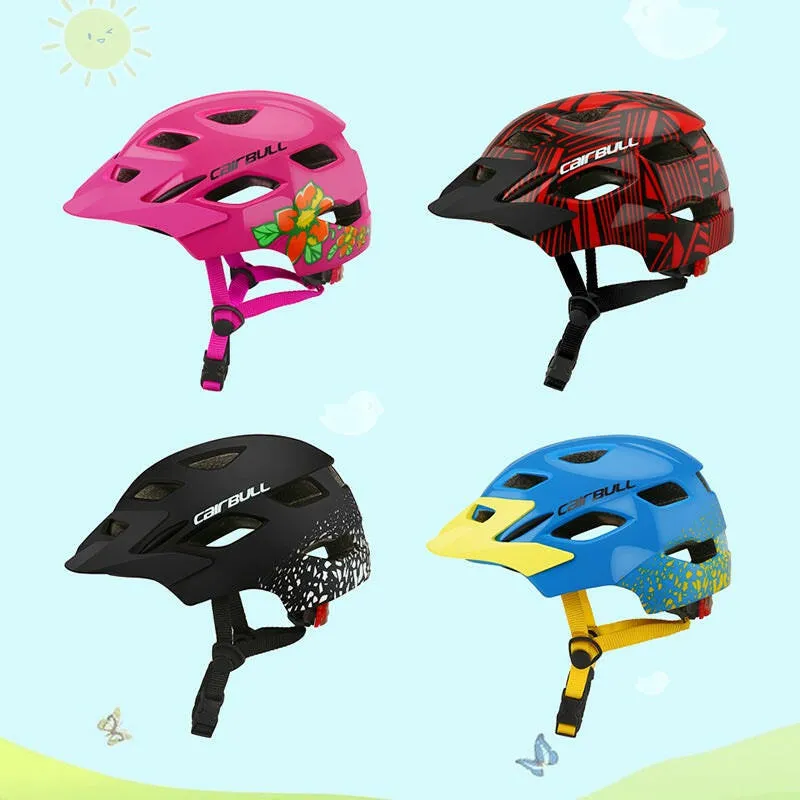 Cairbull Kids Safety Helmets MTB Road with Rear Light Children Bicycle Helmet With Sun Visor For Boy Girl Cycling Cap Ultralight