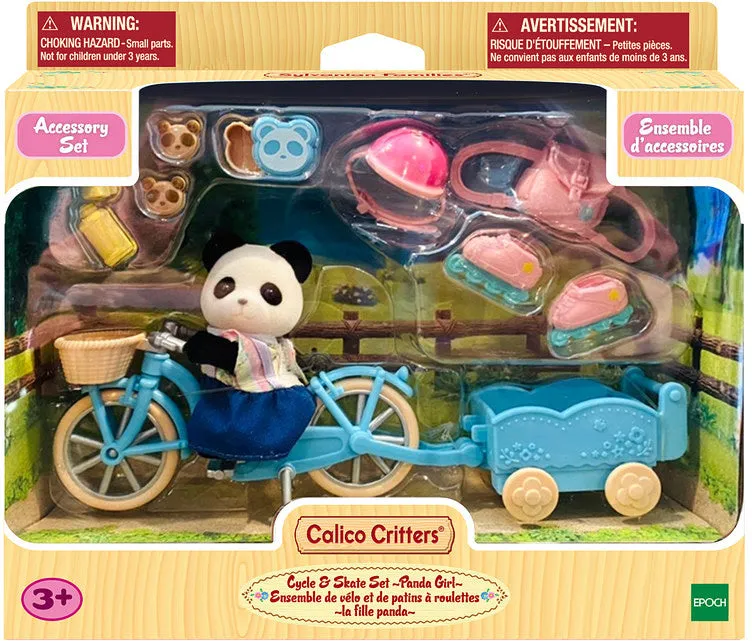 Calico Critters Cycle & Skate Set -Panda Girl