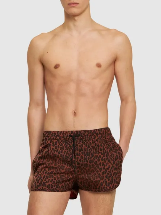 CDLP   Leopard print nylon swim shorts 