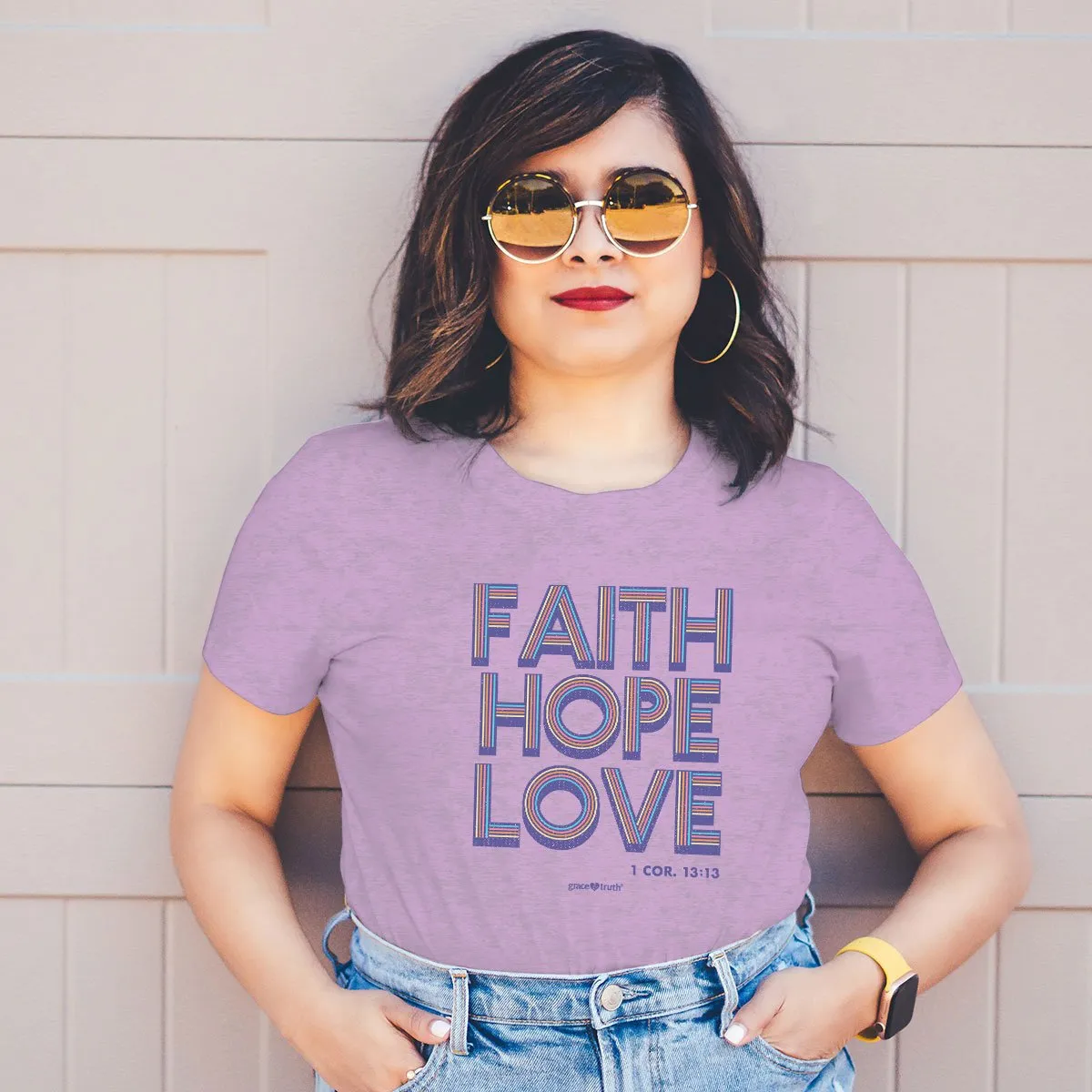 Cherished Girl Grace & Truth Retro Faith Hope Love Christian T-Shirt