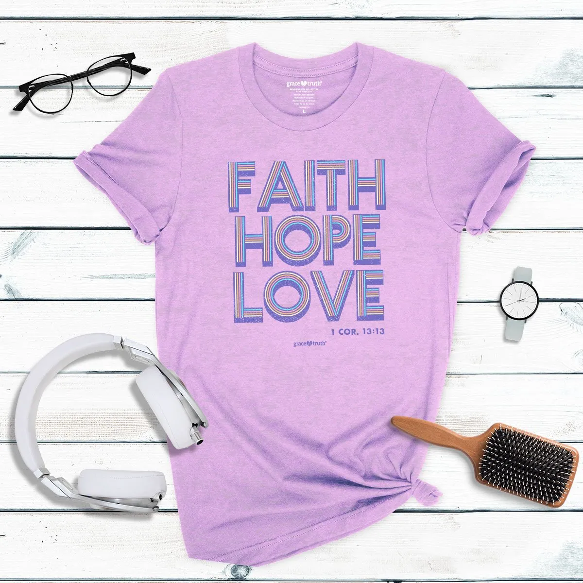 Cherished Girl Grace & Truth Retro Faith Hope Love Christian T-Shirt