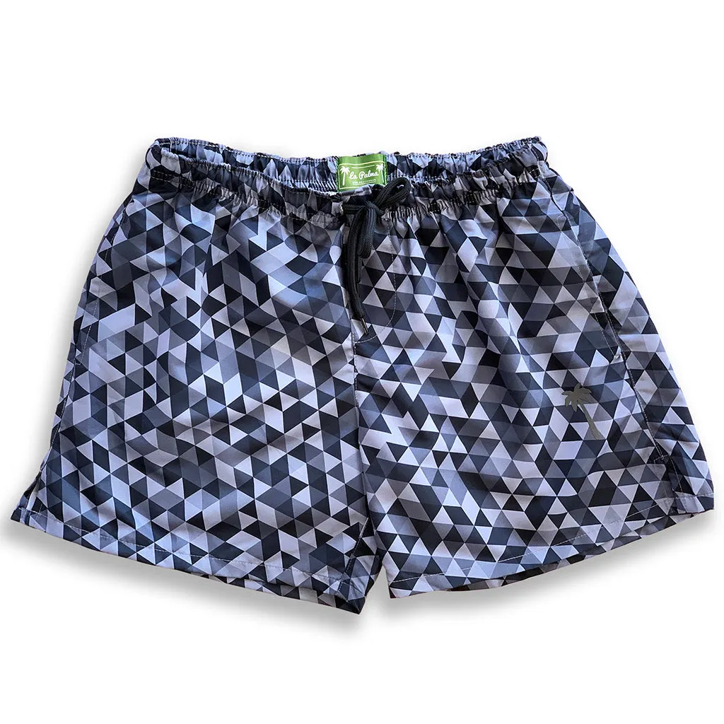 Classic Geometrical Gray Swim Trunk