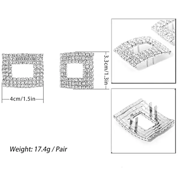Crystal Rectangle Shoe Buckle