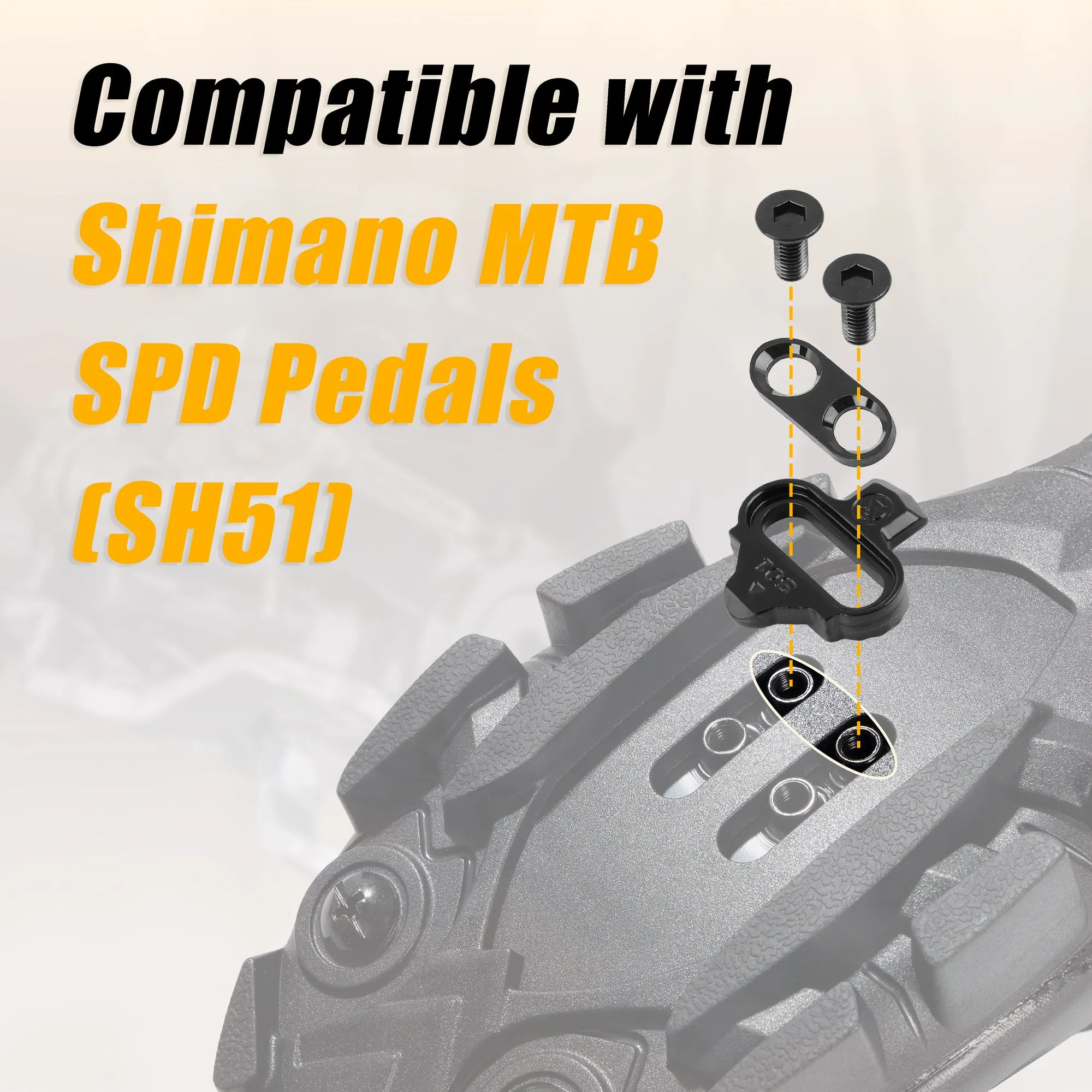 CyclingDeal Bike Cleats Compatible with Shimano MTB SPD Pedals SM-SH51 SM-SH56 - for Indoor Cycling Spinning & Mountain MTB Bicycle Shoes