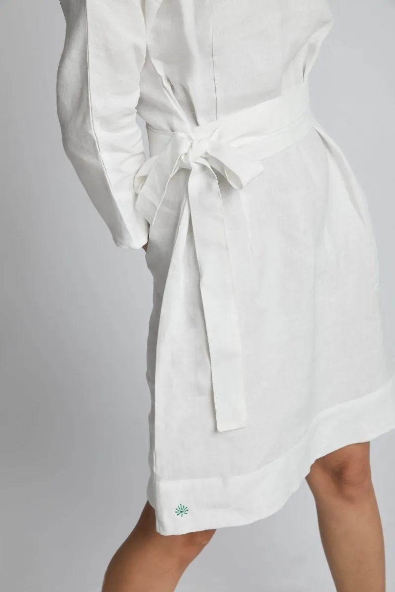 Dazzle Tie Up Dress White