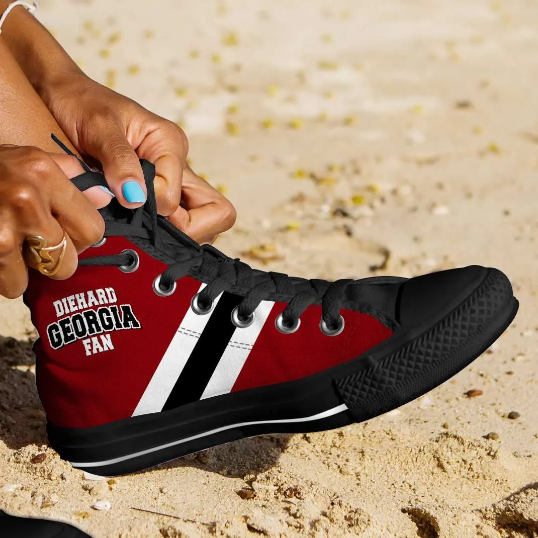 Diehard Georgia Fan Canvas High Top Shoes