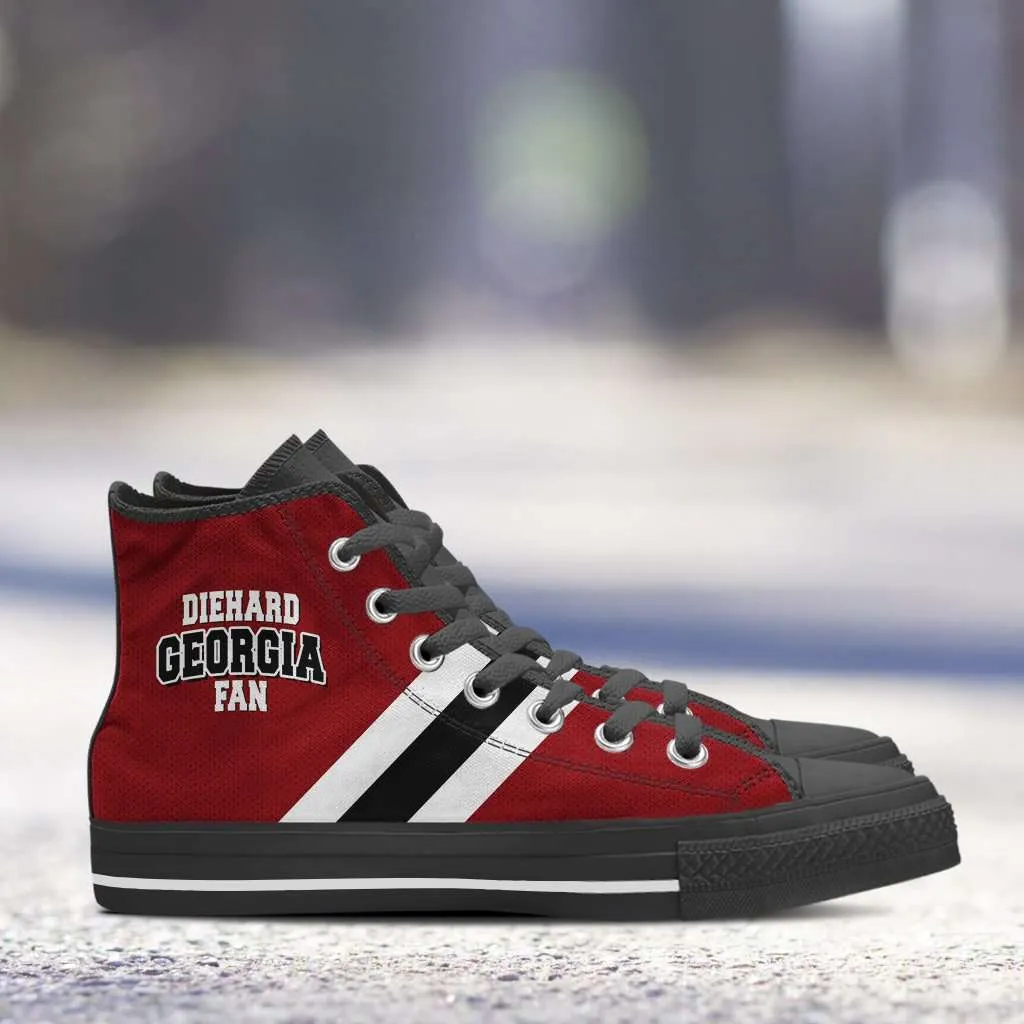 Diehard Georgia Fan Canvas High Top Shoes