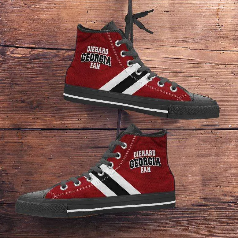 Diehard Georgia Fan Canvas High Top Shoes