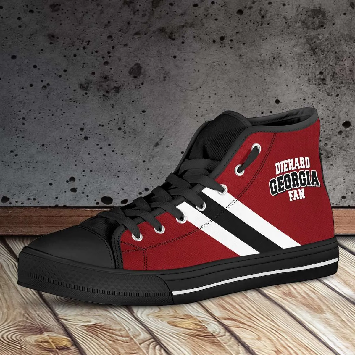 Diehard Georgia Fan Canvas High Top Shoes