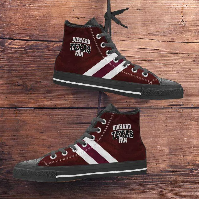 Diehard Texas Aggies Fan Canvas High Top Shoes
