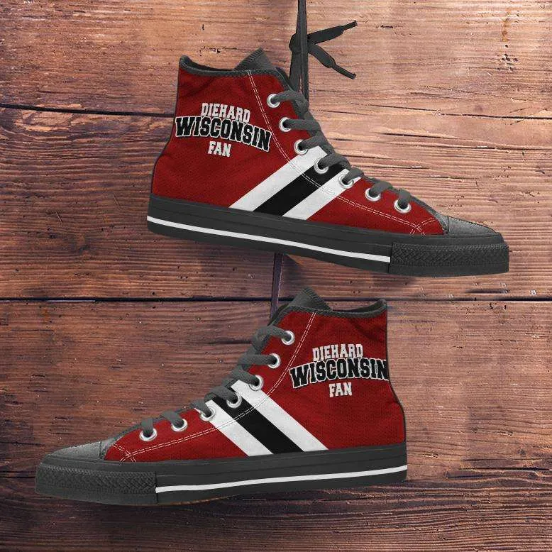 Diehard Wisconsin Fan Canvas High Top Shoes