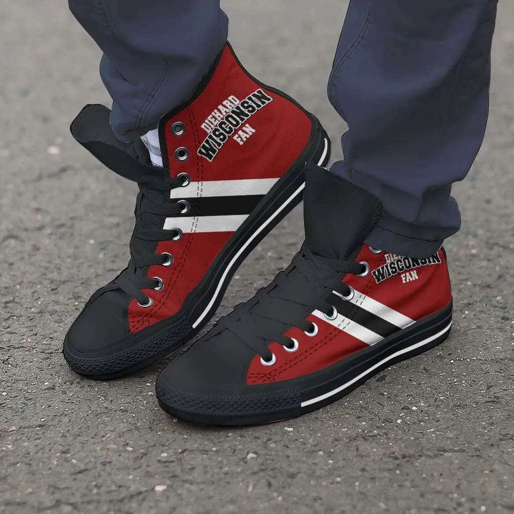 Diehard Wisconsin Fan Canvas High Top Shoes