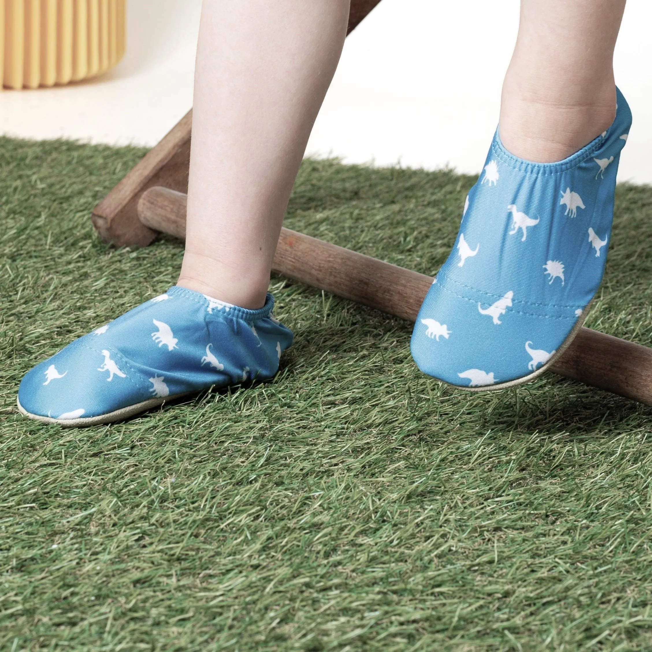 Dino Petrol Blue Kids Slipfree Shoes
