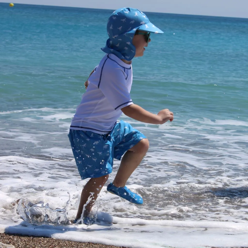 Dino Petrol Blue Kids Slipfree Shoes