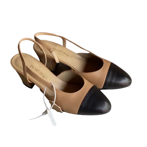Eleutheria Genuine Lambskin Two Tone Slingbacks