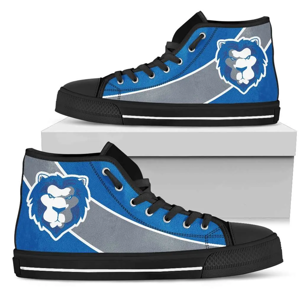 Fan Art Detroit Lions Canvas High Top Shoes