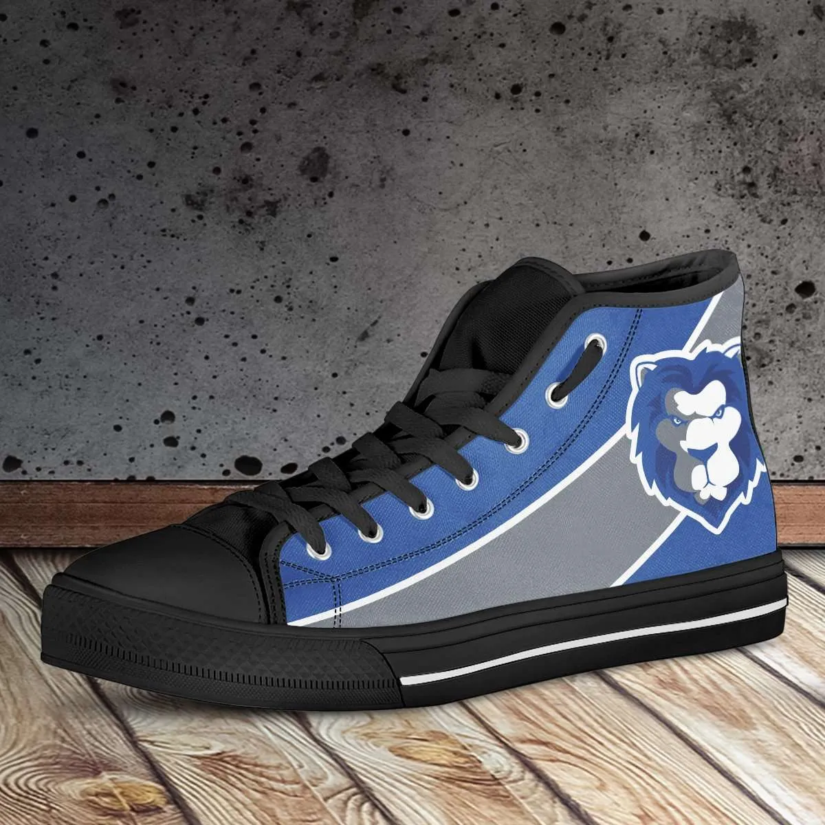 Fan Art Detroit Lions Canvas High Top Shoes