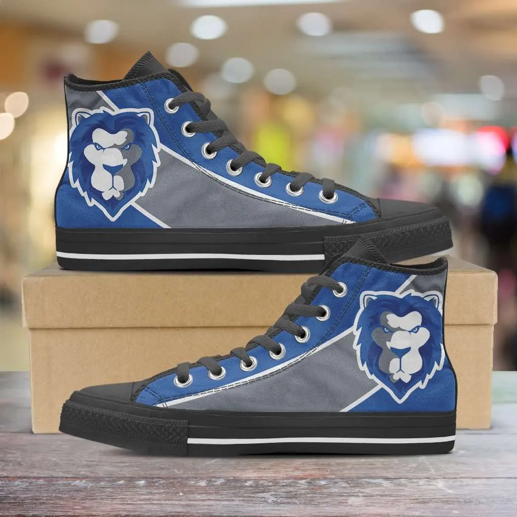 Fan Art Detroit Lions Canvas High Top Shoes