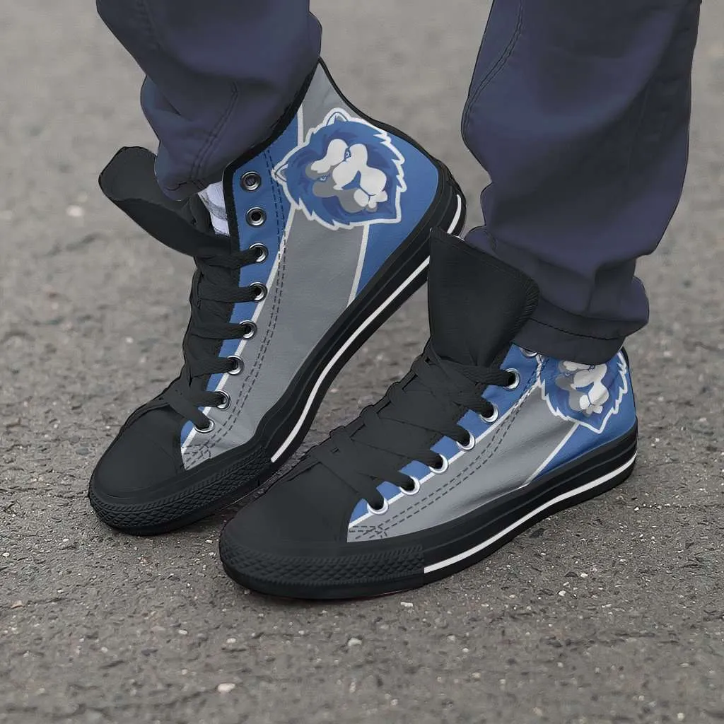 Fan Art Detroit Lions Canvas High Top Shoes