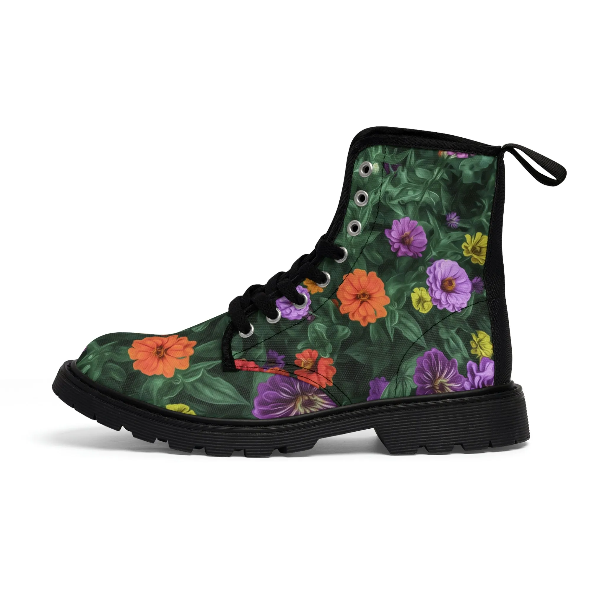 Flower Garden Women's Canvas Art Boots