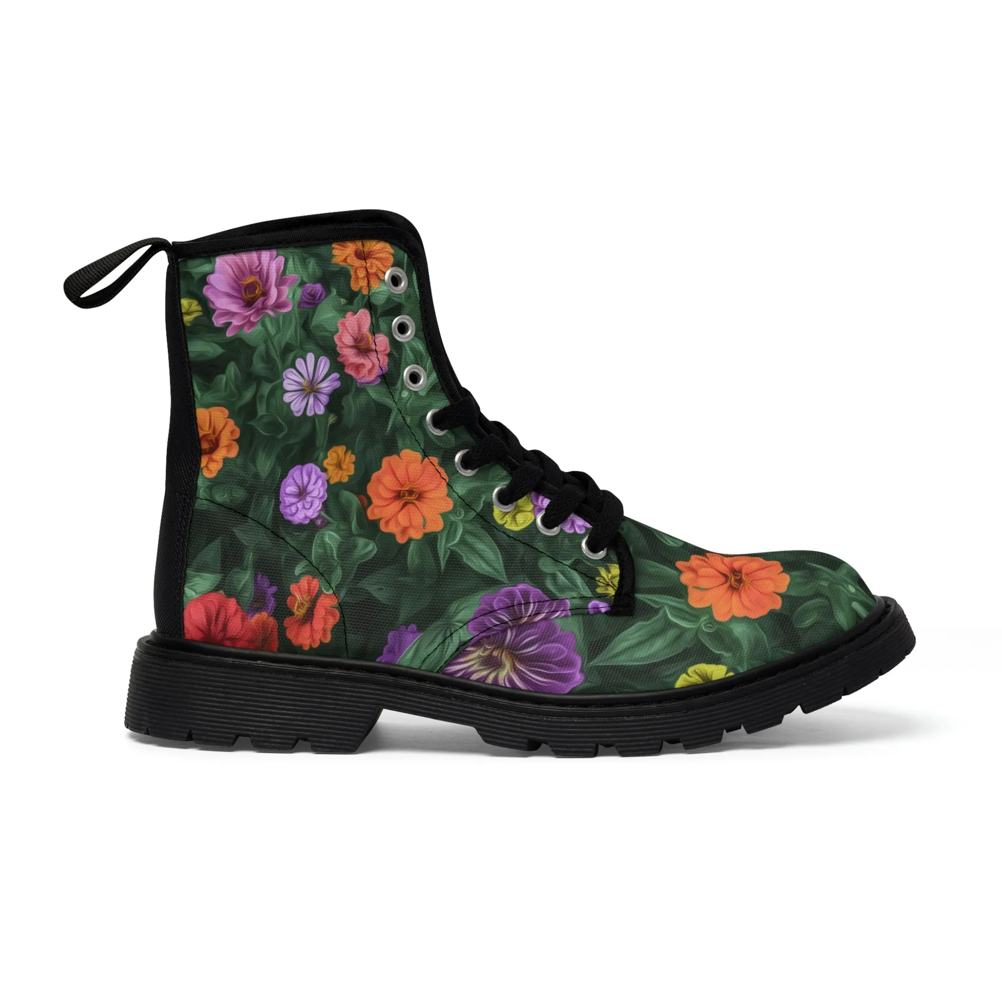 Flower Garden Women's Canvas Art Boots